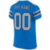Maxcorners Custom Panther Blue Light Gray-Black Mesh Authentic Football Jersey LM2605