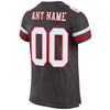 Maxcorners Custom Pewter White-Red Mesh Authentic Football Jersey LM2605