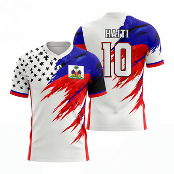 Maxcorners Haiti Soccer Passion Fan Shirt Personalized 3D Football Jersey Apparel Custom Design
