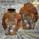 Maxcorners Leather Camo Hunting Custom Name Shirt 3D All Over Printed Clothes (Moose, Deer, Elk, Duck)