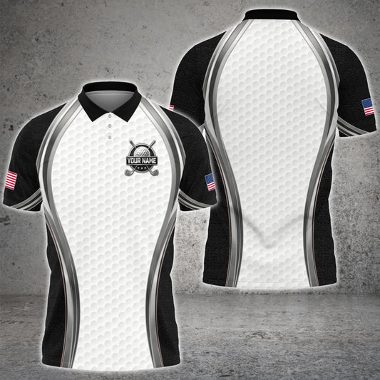 Maxcorners Iron Patriot Claw 3D Golf Personalized Name Polo