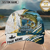 Maxcorners Fishing Blue Gold Water Camo Strike Customized Name 3D Cap