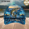 Maxcorners Fishing Ocean Sunset Scene Customized Name 3D Cap