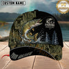 Maxcorners Fishing Black Bark Camouflage Customized Name 3D Cap