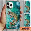 Maxcorners Fishing Teal Aqua Marble Wave Customized Name 3D Cap