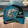 Maxcorners Fishing Neon Rainbow Water Ripple Weekend Hooker Customized Name 3D Cap