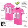 Maxcorners Custom Pink White-Light Gray Mesh Authentic Football Jersey LM2605