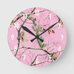 Maxcorners Pink Camo Camouflage Hunting Girl Real Wall Clock TU3012