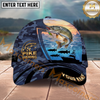 Maxcorners Fishing  Sunset Ocean Camouflage Multi Options Personalized Name 3D Classic Cap (11 Fish Species)