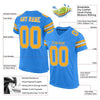 Maxcorners Custom Powder Blue Gold-White Mesh Authentic Football Jersey LM2605