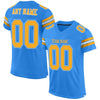 Maxcorners Custom Powder Blue Gold-White Mesh Authentic Football Jersey LM2605