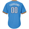 Maxcorners Custom Powder Blue White-Navy Authentic Throwback Rib-Knit Baseball Jersey Shirt LM2605