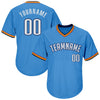 Maxcorners Custom Powder Blue White-Navy Authentic Throwback Rib-Knit Baseball Jersey Shirt LM2605