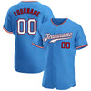 Maxcorners Custom Powder Blue White-Red Authentic Baseball Jersey LM2605
