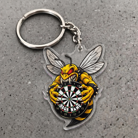 Maxcorners Killer Bee Darts Personalized Name Keychain