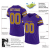 Maxcorners Custom Purple Old Gold-White Mesh Authentic Classic Football Jersey LM2605