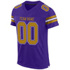Maxcorners Custom Purple Old Gold-White Mesh Authentic Classic Football Jersey LM2605