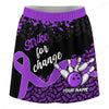 Maxcorners Customized Bowling Trouser Skirts With Shorts Underneath, Bowling Ribbon Strike For Change With Pockets