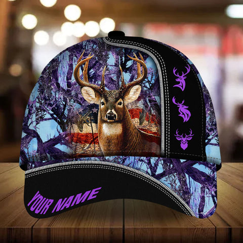 Maxcorners The Best Deer Hunting Leather Personalized Hats 3D Multicolored