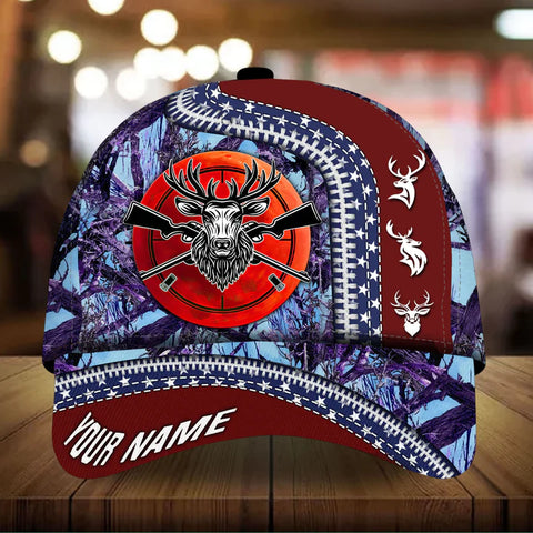 Maxcorners The Best Love Deer Hunting Personalized Hats 3D Multicolored