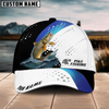 Maxcorners Fishing Blue Camo Sport Pattern Personalized Name 3D Cap (11 Breeds)