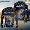 Maxcorners Fishing Black Gold Geometric Personalized Name, Team Name Long Sleeve Shirt (9 Breeds)