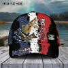 Maxcorners Fishing Paint Scratch American Flag Pattern Sport Pattern Personalized Name 3D Cap (11 Breeds)