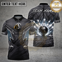 Maxcorners Bowling Lightning Armor Power Strike Multi Options Personalized Name, Team Name 3D Shirt