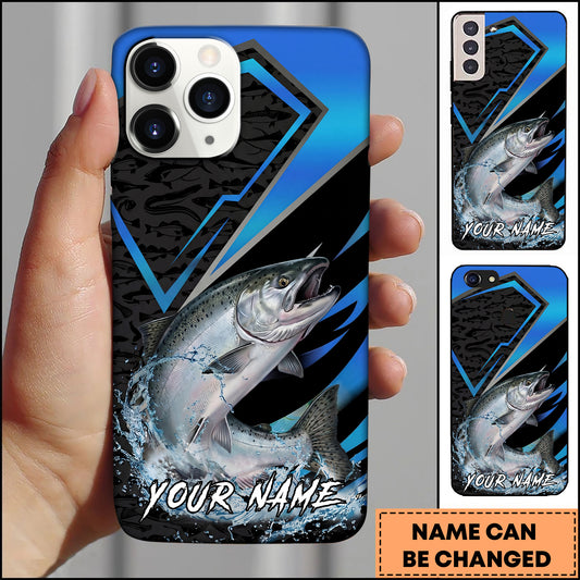 Maxcorners Chinook Fishing Electric Blue Arrow Pattern Splash Personalized Name Phone Case