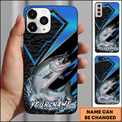Maxcorners Chinook Fishing Electric Blue Arrow Pattern Splash Personalized Name Phone Case