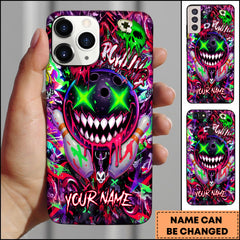 Maxcorners Bowling Phonecase Neon Red Graffiti Bowling Skull Personalized Name 3D Phone Case