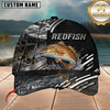 Maxcorners Fishing Black Silver Water Splash Customized Name 3D Cap