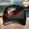 Maxcorners Fishing Neon Ocean Black Red Metal Mesh Customized Name 3D Cap