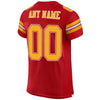 Maxcorners Custom Red Gold-White Mesh Authentic Football Jersey LM2605