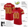 Maxcorners Custom Red Old Gold-White Mesh Authentic Football Jersey LM2605