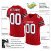 Maxcorners Custom Red White-Black Mesh Authentic Classic Football Jersey LM2605
