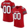 Maxcorners Custom Red White-Black Mesh Authentic Classic Football Jersey LM2605