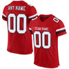 Maxcorners Custom Red White-Black Mesh Authentic Football Jersey LM2605