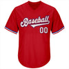 Maxcorners Custom Red White-Royal Authentic Throwback Rib-Knit Baseball Jersey Shirt LM2605
