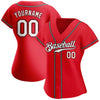 Maxcorners Custom Red White-Black Authentic Baseball Jersey LM2605