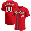 Maxcorners Custom Red White-Black Authentic Baseball Jersey LM2605