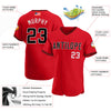 Maxcorners Custom Red White-Gold Premium American Flag Fashion Baseball Jersey LM0210