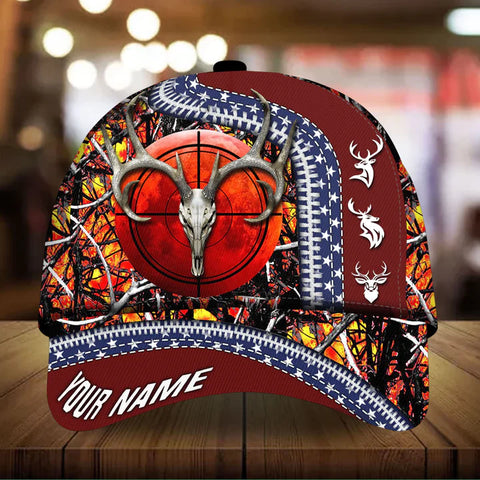 Maxcorners Premium Unique Skull Deer Hunting Personalized Hats 3D Multicolored