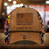 Maxcorners The Best American Deer Hunting Leather Pattern 3D Multicolor Personalized Cap