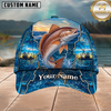 Maxcorners Fishing Ocean Sunset Scene Customized Name 3D Cap