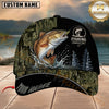 Maxcorners Fishing Black Bark Camouflage Customized Name 3D Cap
