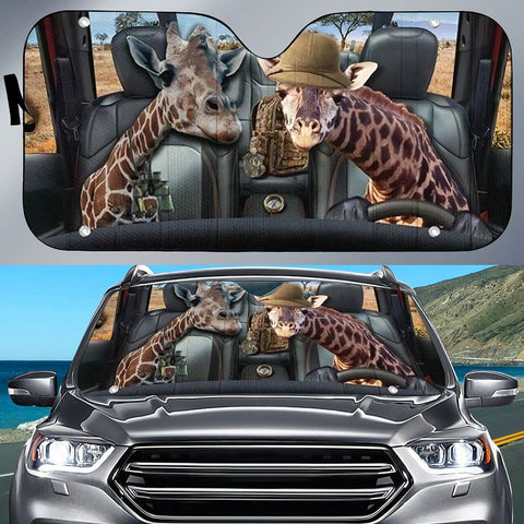 Maxcorners Giraffe Family Car Sun Shade