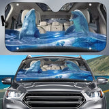 Maxcorners Cool Dolphin Printed On Car Sunshade Cover, Cute Animal Car Sun Shade Protectors