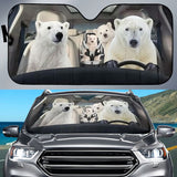 Maxcorners Polar Bears Car Sun Shade, Cute Car Sunshade Windshield