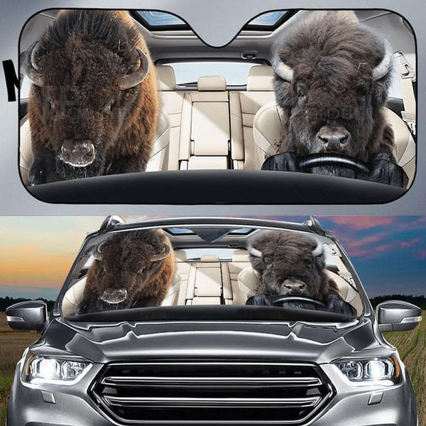 Maxcorners Bison Car All Over Printed 3D Sun Shade